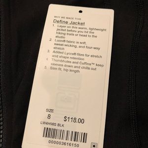 Lululemon Define Jacket - Size 8